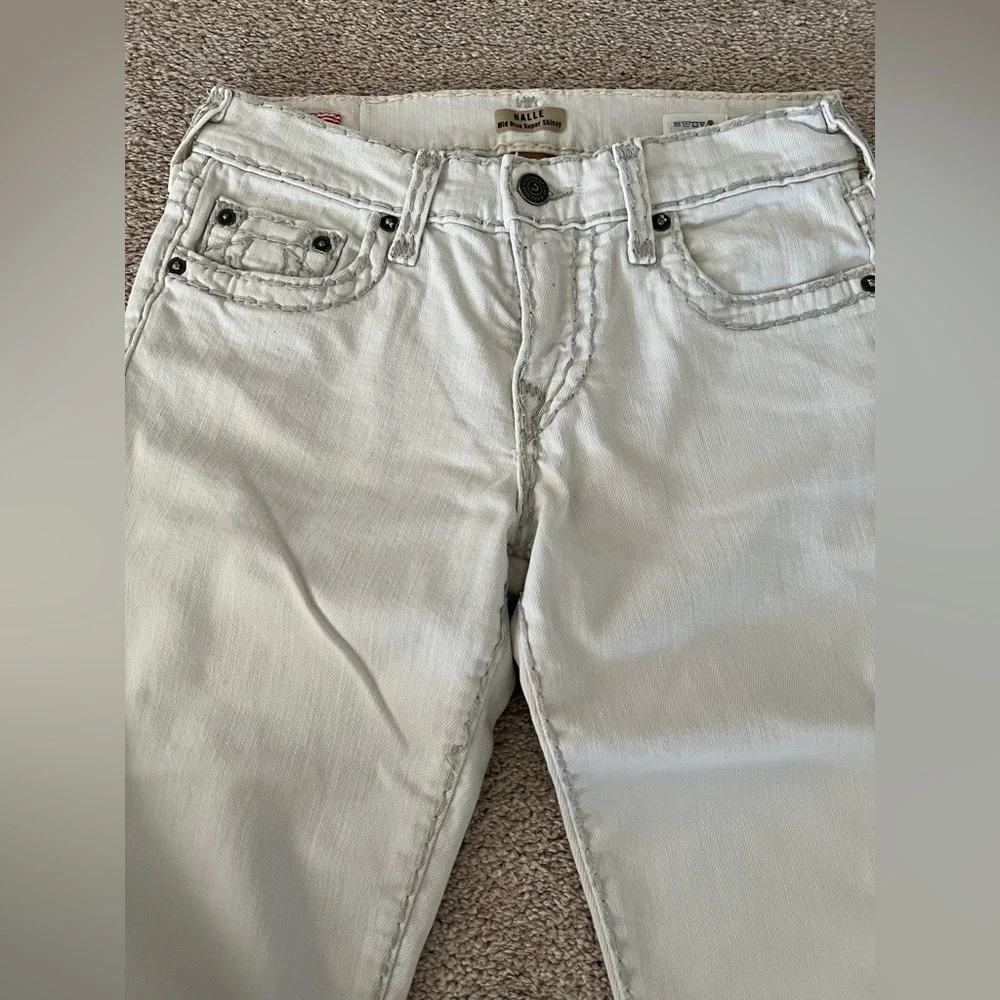 True Religion Halle Low Rise Super Skinny Jeans – Light Gray | Size 25 - Picture 8 of 13